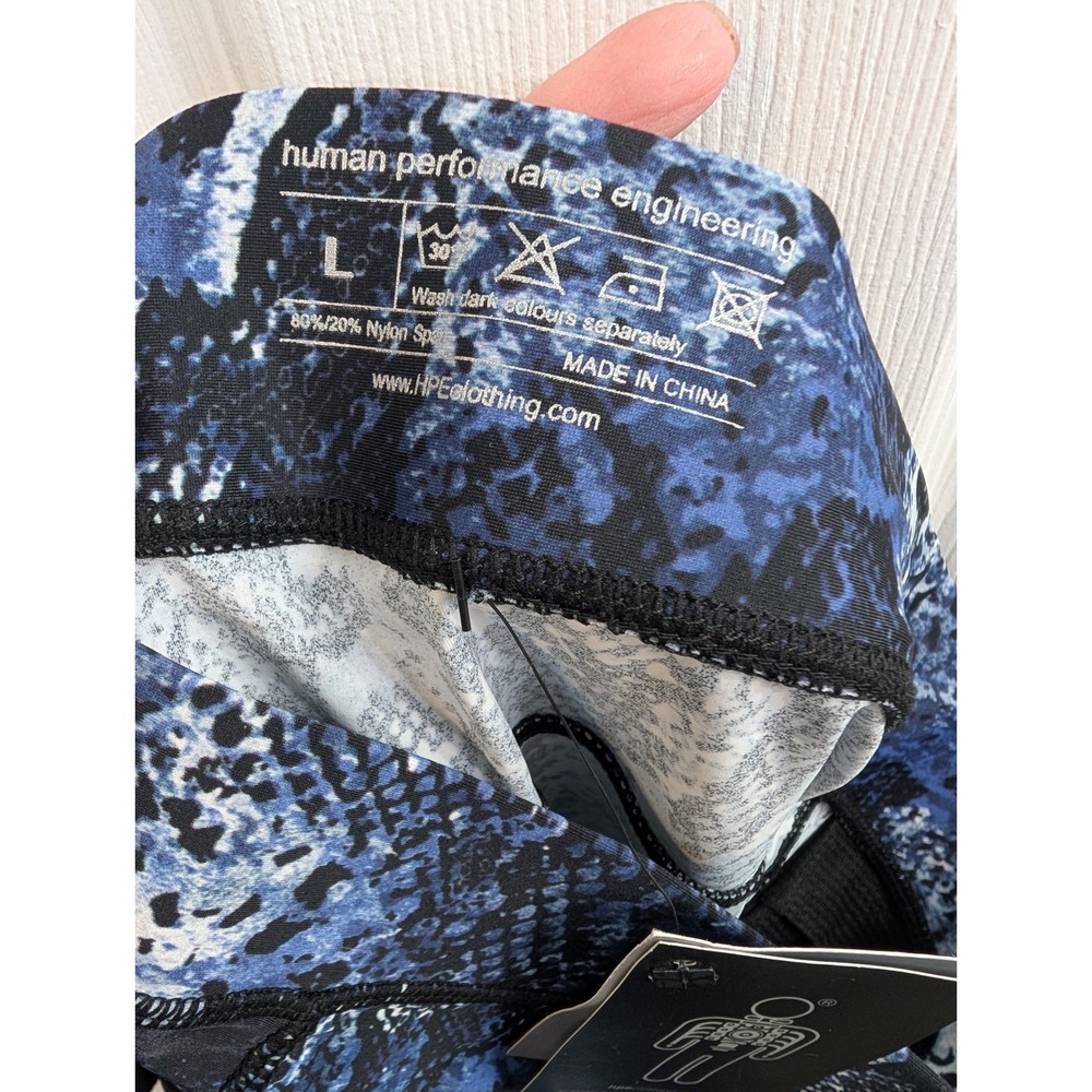 HPE Snakeskin‎ Leggings Women Blue Black Mesh Panel Activewear NWT - Size L - Picture 5 of 7